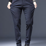 Men's Business Casual Pants Straight Leg Slim Stretch Trousers