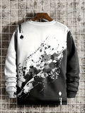 kkboxly  Poker Pattern Print Trendy Sweatshirt, Men's Casual Graphic Design Crew Neck Pullover Sweatshirt For Men Fall Winter