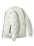 kkboxly  Warm Fleece Thickened Jacket, Men's Casual Baseball Collar Zip Up Jacket Coat For Fall Winter