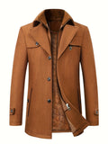 kkboxly  New Wool Coat Men's Business Casual Thick Warm Slim Jacket
