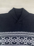 kkboxly  Plus Size Men's Shawl Collar Oversized Jacquard Pullover Long Sleeve Sweater Chic & Comfortable Clothes