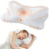 Cervical Neck Pillow, Ergonomic Contour Neck Pillows for Neck Pain Relief, Memory Foam Orthopedic Bed Pillow for Side Back Stomach Sleeper, Neck Pillow with Cooling Pillowcase