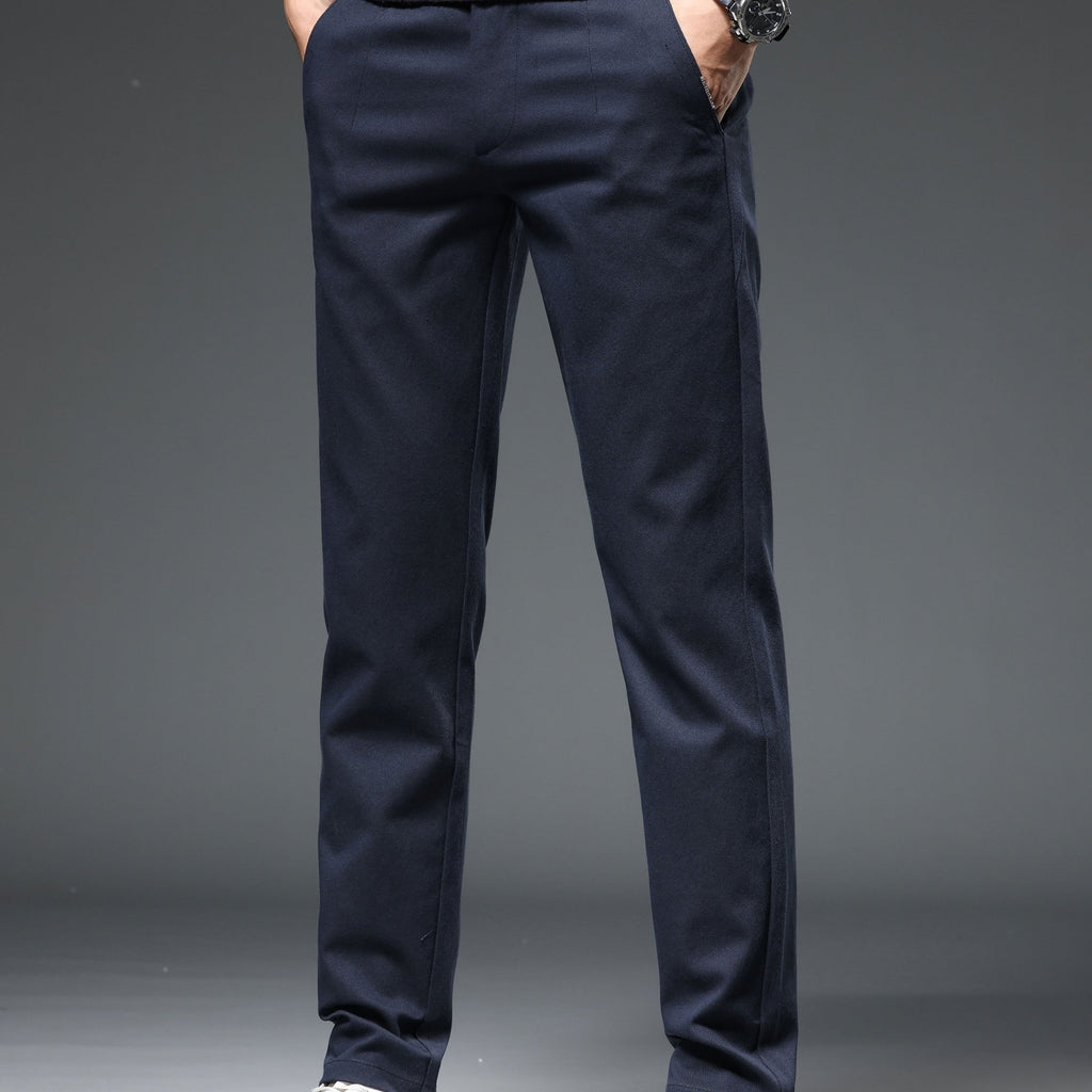 kkboxly  Plus Size Men's Solid Pants Fashion Casual Cotton Pants Fall Winter, Men's Clothing