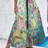 kkboxly  Polka Dot Pleated Skirts, Vintage High Waist Summer Maxi Skirts, Women's Clothing
