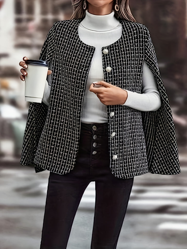 kkboxly  Split Long Sleeve Blazer, Casual Single Breasted Open Front Outerwear, Women's Clothing