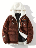 kkboxly Men's Classic Warm Hooded Jacket, Casual Zip Up Comfy Coat For Fall Winter Outdoor, Gift For Men