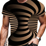 kkboxly Optical Illusion, Men's T-Shirt, Casual Loose Tees, Men's Streetwear
