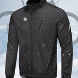 kkboxly  Men's Thickened Warm Jacket, Coat Windproof Waterproof Coldproof Mountain Bike Riding Suit, Winter Reflective Top