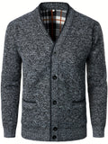 kkboxly  All Match Knitted Warm Thick Cardigan, Men's Casual Warm Slightly Stretch Button Up Jacket Coat For Fall Winter
