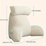 1pc Plush Lumbar Support Pillow - Ergonomic Bed Pillow for Sofa, Bed, and Reading - Soft Summer Decor for Living Room and Bedroom Home Decor