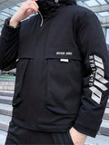 kkboxly  Warm Big Pocket Hooded Jacket, Men's Casual Solid Color Zip Up Cotton Padded Jacket For Fall Winter Outdoor