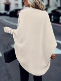 kkboxly  Batwing Sleeve Knit Cardigan, Casual Open Front Solid Sweater, Women's Clothing