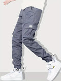 dunnmall  kkboxly  Classic Design Multi Flap Pockets Cargo Pants, Men's Casual Techwear Drawstring Cargo Pants Hip Hop Joggers For Autumn Summer Outdoor