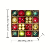 kkboxly 44pcs Vibrant Christmas Tree Ball Ornaments - Colorful Hanging Decoration for Home, Room, Window, and Party - 8 Styles to Choose From, Pendant Decor, Scene Decor, Holiday Gift Idea