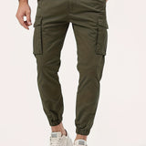kkboxly  Trendy Solid Cargo Pants, Men's Multi Flap Pocket Trousers, Loose Casual Outdoor Pants, Men's Work Pants Outdoors Streetwear Hip Hop Style