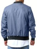 kkboxly Men's Stylish Bomber Jacket - Large Size, Pockets & Zipper for Maximum Comfort