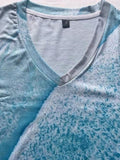 kkboxly  All Over Print V Neck T-Shirt, Casual Short Sleeve Top For Spring & Summer, Women's Clothing