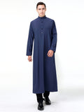 kkboxly  Muslim Men Long Sleeve Thobe Middle East Saudi Arab Kaftan Islamic Dubai Robes Ramadan Dishdasha