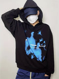 kkboxly  Abstract Print Hoodie Sweatshirt, Casual Long Sleeve Hoodie Sweatshirt, Women's Clothing