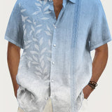 kkboxly  Men's Plus Size Hawaiian Floral Button Up Shirt - Comfortable and Stylish for Vacation, Beach, and Leisurewear