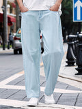 kkboxly  Trendy Casual Men's Solid Color Loose Denim Jeans With Pockets, Men's Outfits