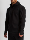 kkboxly  Men's Hooded Jacket Casual Long Sleeve Hoodies With Zipper Gym Sports Hooded Coat For Spring Fall
