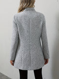 Open Front Textured Blazer, Elegant Long Sleeve Blazer For Office & Work, Women's Clothing