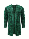 kkboxly  All Match Knitted Hooded Cardigan, Men's Casual Warm High Stretch Overcoat Sweater Jacket For Fall Winter