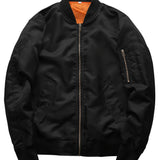 kkboxly Men's Casual Bomber Jacket, Chic Stand Collar Zip Up Jacket