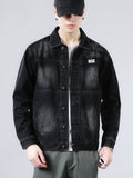 kkboxly  Chic Denim Jacket, Men's Casual Street Style Button Up Jacket Coat For Spring Fall