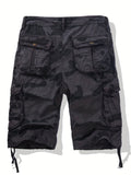 Men's Cotton Casual Multi Pocket Outdoor Camouflage Cargo Shorts No Belt
