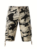 Men's Cotton Casual Multi Pocket Outdoor Camouflage Cargo Shorts No Belt