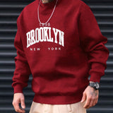 kkboxly  Brooklyn Print, Men’s Pullover Sweatshirt, Casual Crew Neck Jumper For Spring Fall, Moisture Wicking And Breathable Sweater, As Gifts