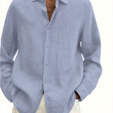 kkboxly  Big & Tall Men's Long Sleeve Cardigan Shirt - Stylish Casual Clothing for Plus Size Guys