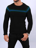 kkboxly  Men's Crewneck Sweater Stylish Knitted Pullover, Slim Fit Jumper Tops