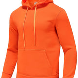 kkboxly  Men's Solid Color Hoodies, Casual Loose Fit Drawstring Hooded Sweatshirt With Pocket Best Sellers