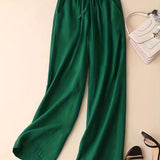 kkboxly  Drawstring Wide Leg Pants, Casual Loose Pants For Spring & Summer, Women's Clothing