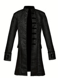 Steampunk Gothic Long Coat Embroidered Victorian Jacket Vintage Overcoat Medieval Frock Coat Renaissance Costume For Men