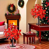 kkboxly 2-pack, Christmas LED Analog Red Flower Tree Light, Thanksgiving Decorations, Living Room Desktop Bonsai Tree, Suitable For Room Decoration, Holiday Party, Wedding Arrangement, This Product Needs 3 AA Batteries To Power On