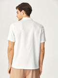 kkboxly  Solid Color Men's Casual Short Sleeve Cotton Shirt, Men's Shirt For Summer Vacation Resort