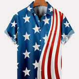 kkboxly  Comfy Plus Size Hawaiian Shirts for Beach and Summer - Flag Element Printed Short Sleeve Aloha Shirts with Oversized Casual Loose Fit