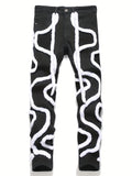 kkboxly  Stylish Men's Jeans Straight Skinny Street Style Denim Jeans With Pockets, Men's Outfits