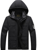 kkboxly  Men's Casual Waterproof Windbreaker Jacket Hooded Coat Regular Fit Coat For Spring Autumn Outdoors Hiking Fishing