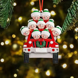 Christmas Family Car Resin Ornament - Festive Garden & Home Decor Hanging Charm