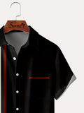kkboxly  Men's Hawaiian Shirt - Plus Size Block Color Short Sleeve Button Down Dress Shirt