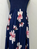 Kkboxly  Floral Print Shirred Tube Dress, Casual Backless Dress For Spring & Summer, Women's Clothing