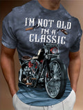 kkboxly  Motorcycle & Slogan 3D Digital Pattern Print Men's Graphic T-shirts, Causal Comfy Tees, Short Sleeve Pullover Tops, Men's Summer Outdoor Clothing