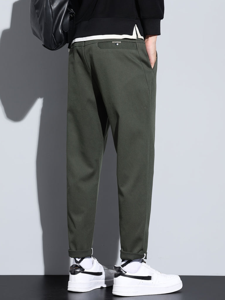 kkboxly  Plus Size Men's Solid Pants Stylish Casual Pants For Spring Fall Winter, Men's Clothing
