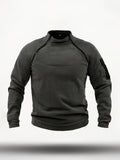 kkboxly  Warm Tactical Coat, Men's Casual Pullover Sweatshirt For Outdoor Activities