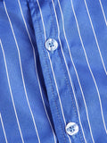 kkboxly  Vertical Stripe Men's Formal Classic Design Button Up Shirt, Male Clothes For Spring And Fall Business Occasion